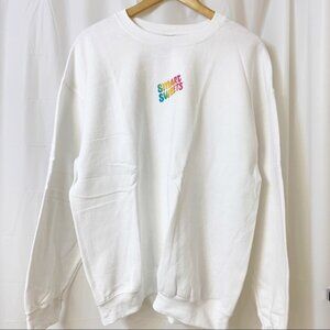 Smart Sweets White Pullover Sweatshirt Large